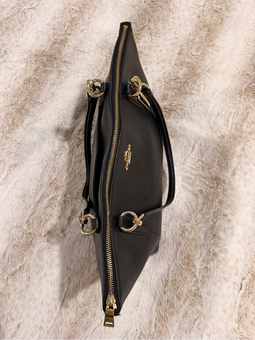 COACH Black Leather Gallery Tote Bag Gold Hardware – Excellent Condition - Picture 5 of 8